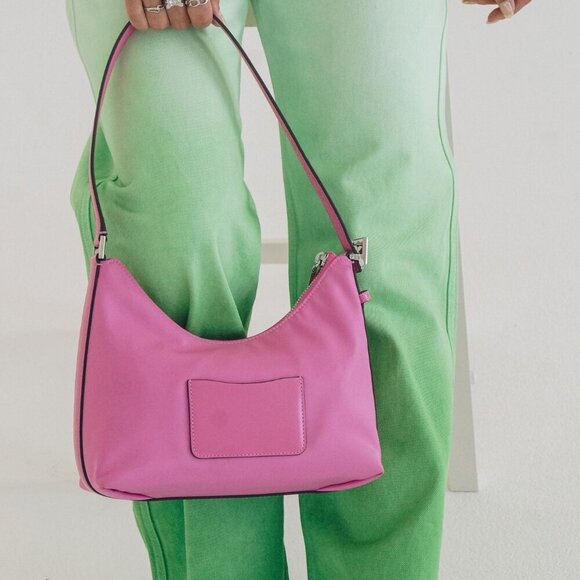 KATE SPADE SAM ICON KSNYL NYLON SMALL SHOULDER BAG IN PINK CLOUD - OS - Picture 2 of 12